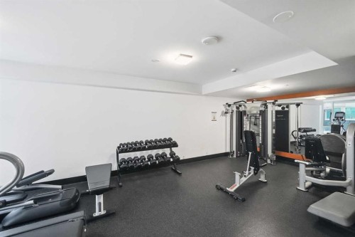 1505-519 Riverfront Avenue Se, Calgary, AB - Indoor Photo Showing Gym Room