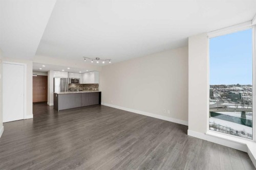 1505-519 Riverfront Avenue Se, Calgary, AB - Indoor Photo Showing Living Room