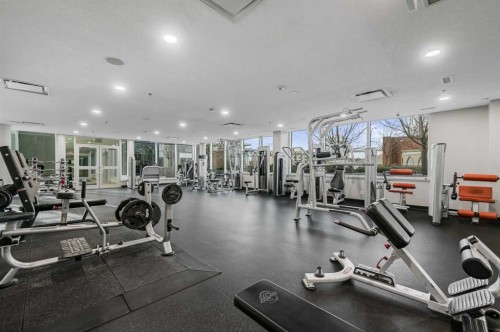 202-1320 1 Street Se, Calgary, AB - Indoor Photo Showing Gym Room