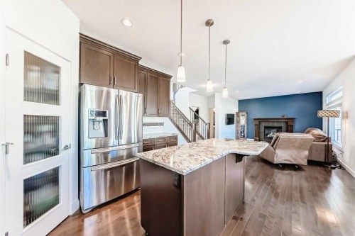 136 Aspenmere Close, Chestermere, AB - Indoor Photo Showing Kitchen With Stainless Steel Kitchen With Upgraded Kitchen