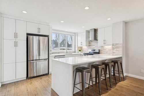 95 Masters Link Se, Calgary, AB - Indoor Photo Showing Kitchen With Stainless Steel Kitchen With Upgraded Kitchen
