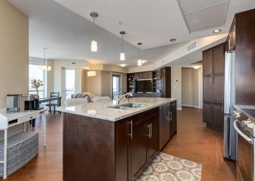 605-32 Varsity Estates Circle Nw, Calgary, AB - Indoor Photo Showing Kitchen With Double Sink With Upgraded Kitchen