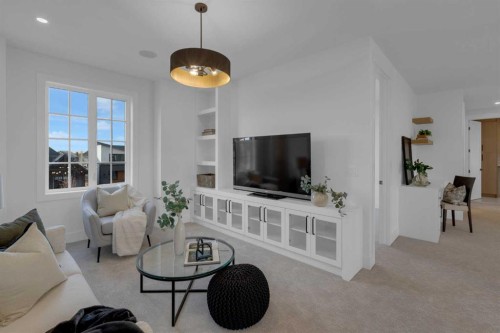 1432 Coopers Landing Sw, Airdrie, AB - Indoor Photo Showing Living Room