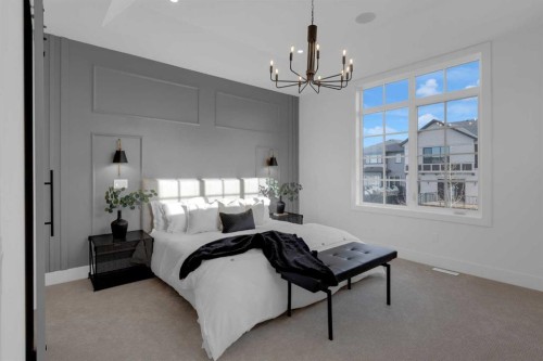 1432 Coopers Landing Sw, Airdrie, AB - Indoor Photo Showing Bedroom