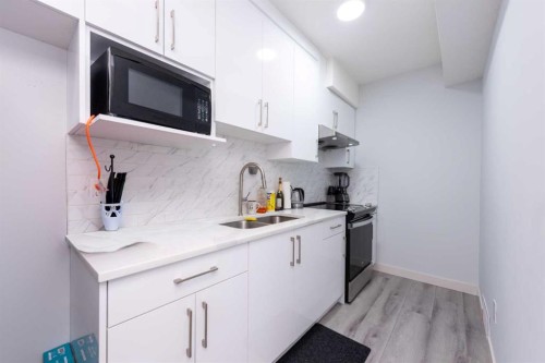 57 Corner Glen Row Ne, Calgary, AB - Indoor Photo Showing Kitchen With Double Sink With Upgraded Kitchen