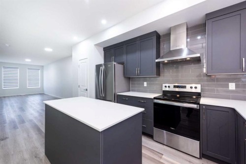 57 Corner Glen Row Ne, Calgary, AB - Indoor Photo Showing Kitchen With Upgraded Kitchen