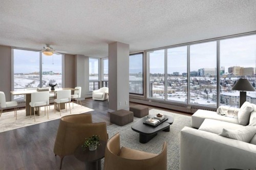 1501-145 Point Drive Nw, Calgary, AB - Indoor Photo Showing Living Room