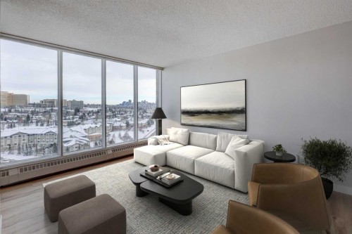 1501-145 Point Drive Nw, Calgary, AB - Indoor Photo Showing Living Room