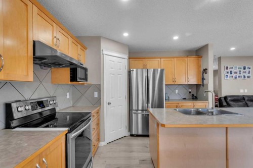 138 Saddlecrest Park Ne, Calgary, AB - Indoor Photo Showing Kitchen With Stainless Steel Kitchen With Double Sink