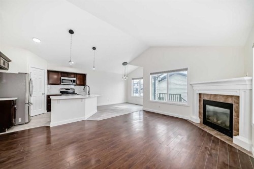 226 Saddlebrook Circle Ne, Calgary, AB - Indoor With Fireplace