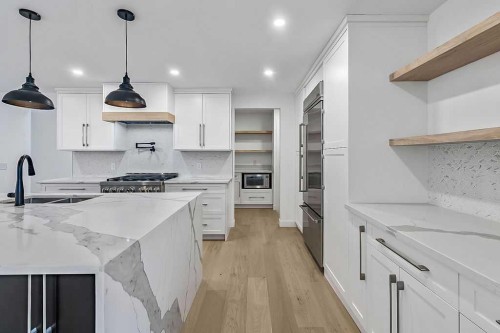 13016 Lake Twintree Road Se, Calgary, AB - Indoor Photo Showing Kitchen With Upgraded Kitchen