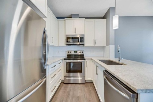 384 Copperpond Landing Se, Calgary, AB - Indoor Photo Showing Kitchen With Stainless Steel Kitchen With Upgraded Kitchen