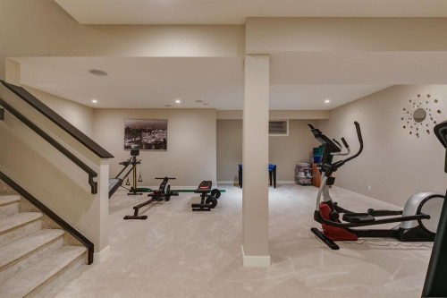 119 Marquis Crescent Se, Calgary, AB - Indoor Photo Showing Gym Room