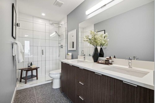 132 Quesnay Wood Link Sw, Calgary, AB - Indoor Photo Showing Bathroom
