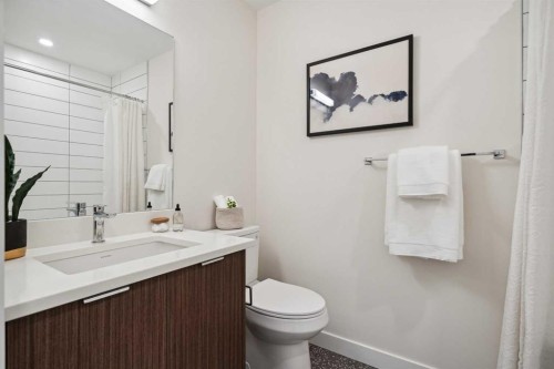 132 Quesnay Wood Link Sw, Calgary, AB - Indoor Photo Showing Bathroom