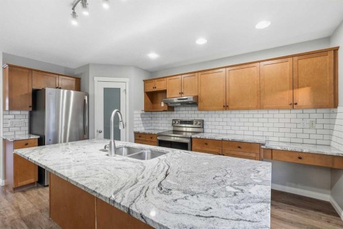 254 Cramond Circle Se, Calgary, AB - Indoor Photo Showing Kitchen With Stainless Steel Kitchen With Double Sink With Upgraded Kitchen