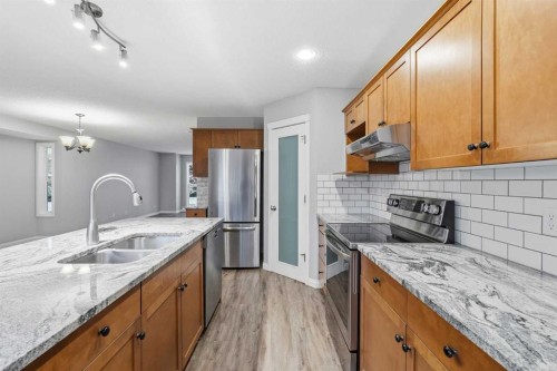 254 Cramond Circle Se, Calgary, AB - Indoor Photo Showing Kitchen With Double Sink With Upgraded Kitchen