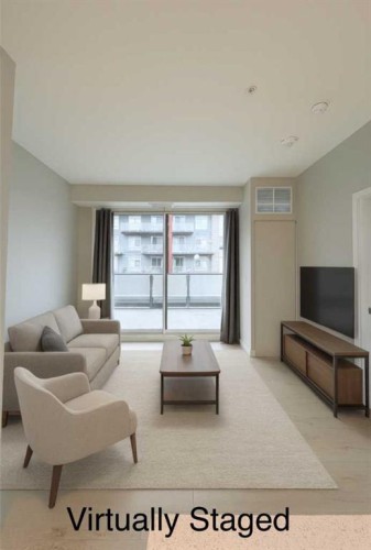 403-122 Mahogany Centre Se, Calgary, AB - Indoor Photo Showing Living Room