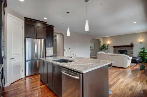 1796 Panatella Boulevard Nw, Calgary, AB - Indoor Photo Showing Kitchen With Stainless Steel Kitchen With Double Sink With Upgraded Kitchen