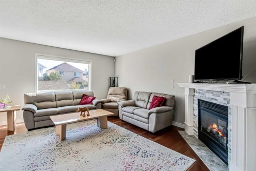 189 Coral Springs Court Ne, Calgary, AB - Indoor Photo Showing Living Room With Fireplace