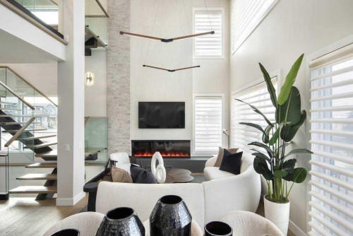 19757 44 Street Se, Calgary, AB - Indoor With Fireplace