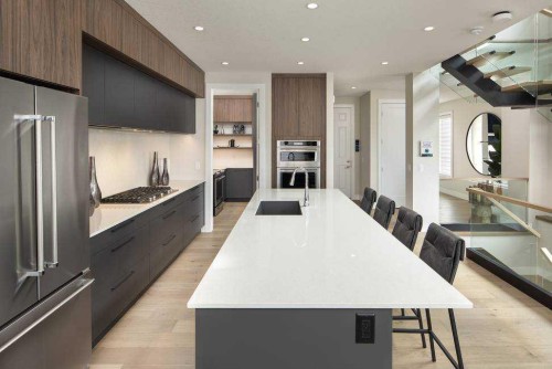 19757 44 Street Se, Calgary, AB - Indoor Photo Showing Kitchen With Double Sink With Upgraded Kitchen