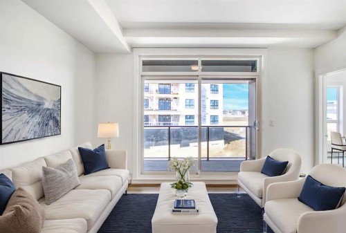8305-1802 Mahogany Boulevard Se, Calgary, AB - Indoor Photo Showing Living Room