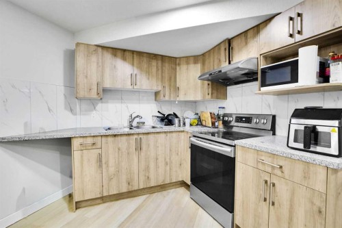85 Saddlebrook Circle Ne, Calgary, AB - Indoor Photo Showing Kitchen With Double Sink