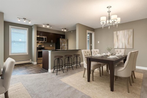 1414-1317 27 Street Se, Calgary, AB - Indoor Photo Showing Dining Room
