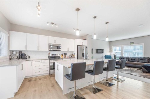 25 Cornerstone Manor Ne, Calgary, AB - Indoor Photo Showing Kitchen With Upgraded Kitchen