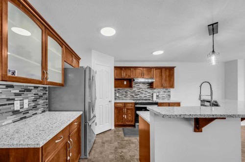 57 Saddlecrest Park Ne, Calgary, AB - Indoor Photo Showing Kitchen With Upgraded Kitchen