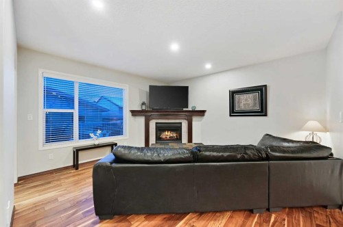 71 Cranberry Place Se, Calgary, AB - Indoor Photo Showing Living Room With Fireplace