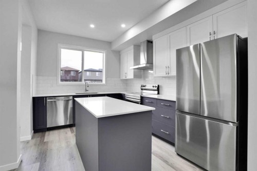 1905 Cornerstone Boulevard Ne, Calgary, AB - Indoor Photo Showing Kitchen With Stainless Steel Kitchen With Upgraded Kitchen