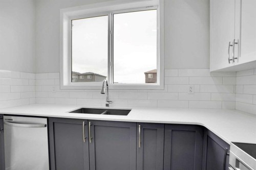 1905 Cornerstone Boulevard Ne, Calgary, AB - Indoor Photo Showing Kitchen With Double Sink