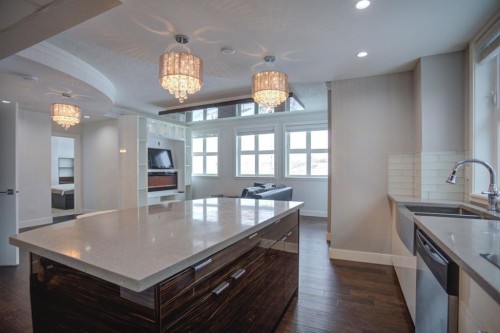 N/A-201 1 Street Se, Calgary, AB - Indoor Photo Showing Kitchen With Double Sink With Upgraded Kitchen