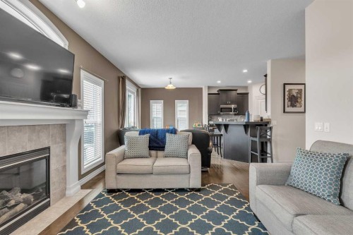 29 Kincora Hill Nw, Calgary, AB - Indoor Photo Showing Living Room With Fireplace