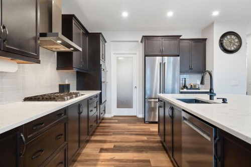 306 Corner Meadows Way Ne, Calgary, AB - Indoor Photo Showing Kitchen With Stainless Steel Kitchen With Upgraded Kitchen