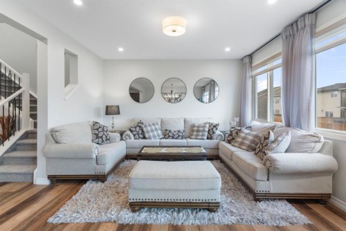 306 Corner Meadows Way Ne, Calgary, AB - Indoor Photo Showing Living Room