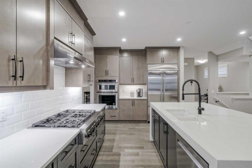 73 Magnolia Terrace Se, Calgary, AB - Indoor Photo Showing Kitchen With Stainless Steel Kitchen With Double Sink With Upgraded Kitchen