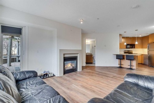 113-35 Richard Court Sw, Calgary, AB - Indoor Photo Showing Living Room With Fireplace