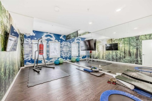 1231-76 Cornerstone Passage Ne, Calgary, AB - Indoor Photo Showing Gym Room