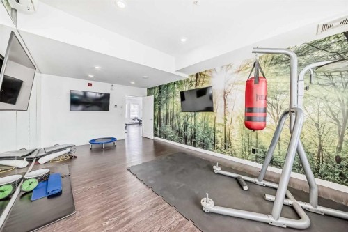1231-76 Cornerstone Passage Ne, Calgary, AB - Indoor Photo Showing Gym Room