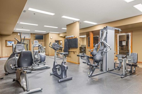 112-150 Crosbow Place, Canmore, AB - Indoor Photo Showing Gym Room