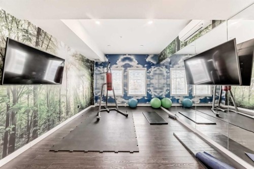 1406-76 Cornerstone Passage Ne, Calgary, AB - Indoor Photo Showing Gym Room