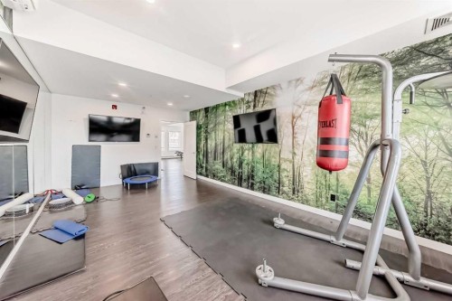 1406-76 Cornerstone Passage Ne, Calgary, AB - Indoor Photo Showing Gym Room