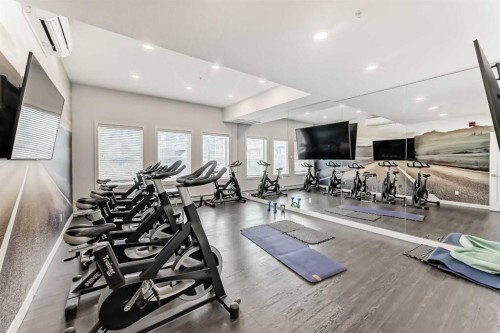 1406-76 Cornerstone Passage Ne, Calgary, AB - Indoor Photo Showing Gym Room