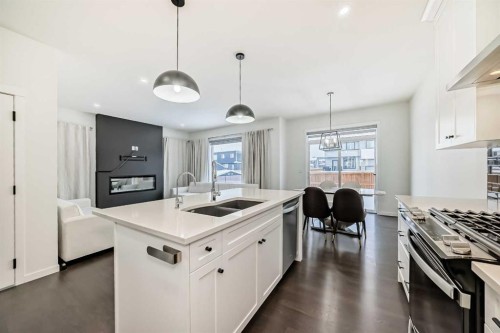 31 Creekside Grove Sw, Calgary, AB - Indoor Photo Showing Kitchen With Double Sink