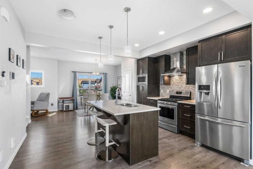 307 Walgrove Boulevard Se, Calgary, AB - Indoor Photo Showing Kitchen With Stainless Steel Kitchen With Double Sink With Upgraded Kitchen