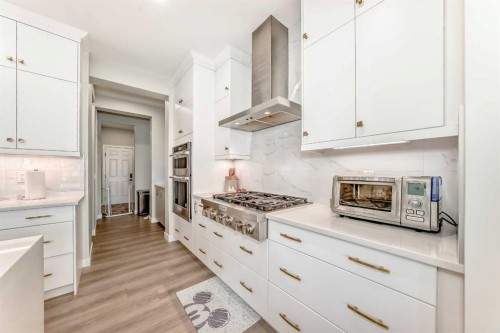 120 Magnolia Manor Se, Calgary, AB - Indoor Photo Showing Kitchen With Upgraded Kitchen
