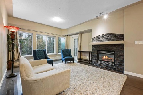 313-20 Discovery Ridge Close Sw, Calgary, AB - Indoor Photo Showing Living Room With Fireplace